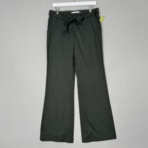 Chaiken Donnovan Pants Womens 2 Green Wide Leg Belted Made in USA Career Office